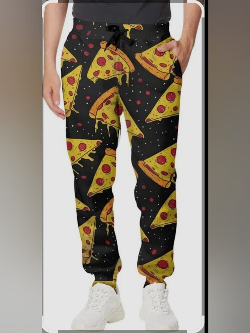 NWOT Men's Size S Pizza Party Drawstring Gym/ Lounge Jogger Sweatpants Pants